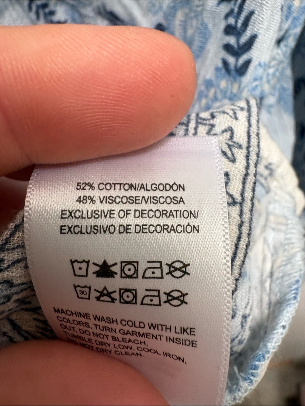 Lucky Brand Blue Floral V-Neck Boho Blouse - Picture 3 of 3